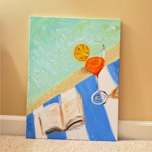 Abstract Art Canvas with Orange and Blue Accents